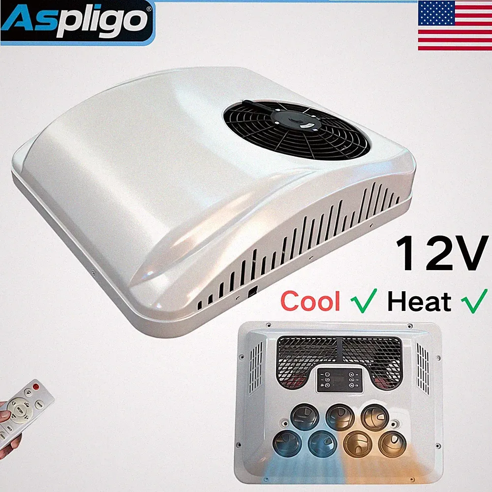12V Roof Air Conditioner 2 in 1 Cooling Heating Parking A/C for Camper Trailer