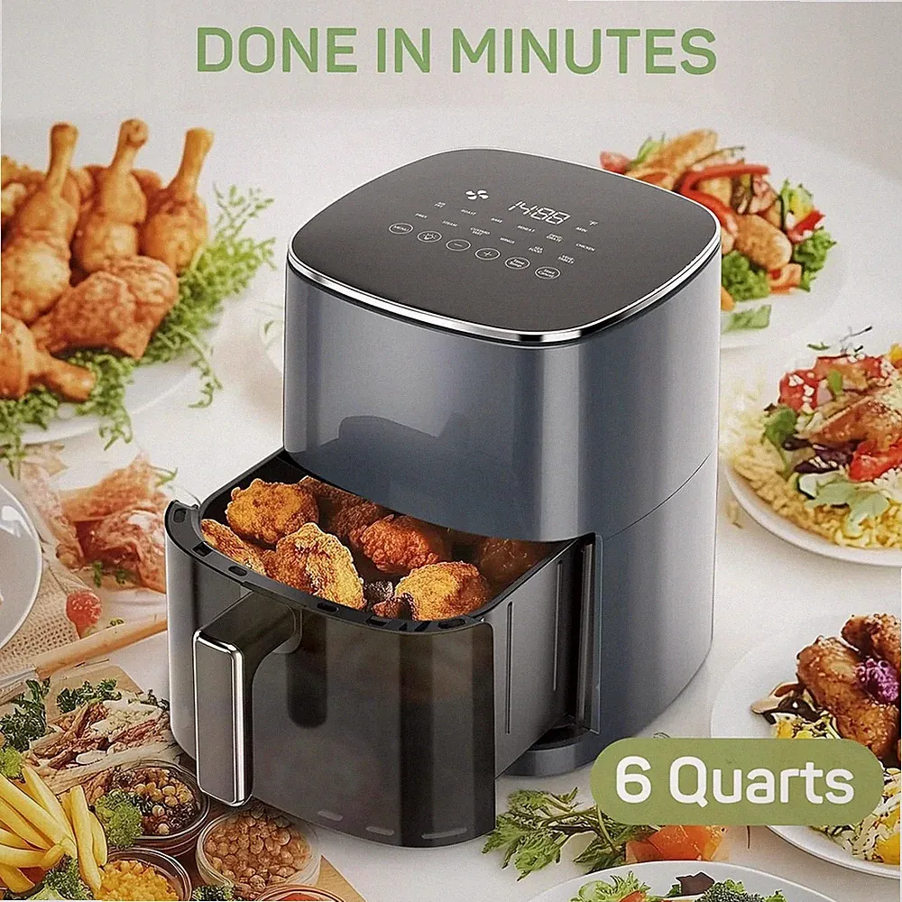 Air Fryer, 6-Quart Smart Air Fryer, 12-in-1 Functions - Air Fry, Roast, Reheat