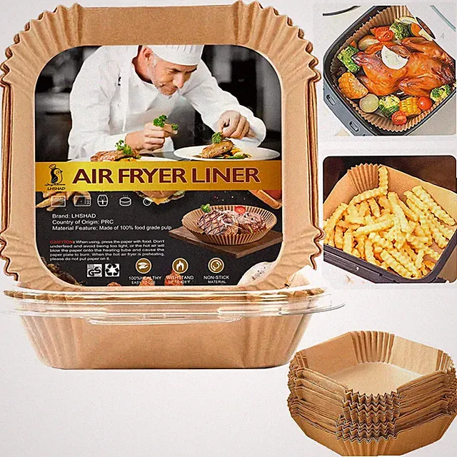 Air Fryer Disposable Paper Liner Square 10 Inch, 100Pcs Largest Square Air Fr...