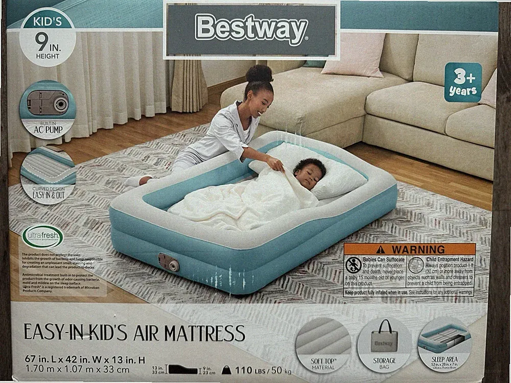 Bestway Easy-in 9" Kid’s Air Mattress with Built-In Pump