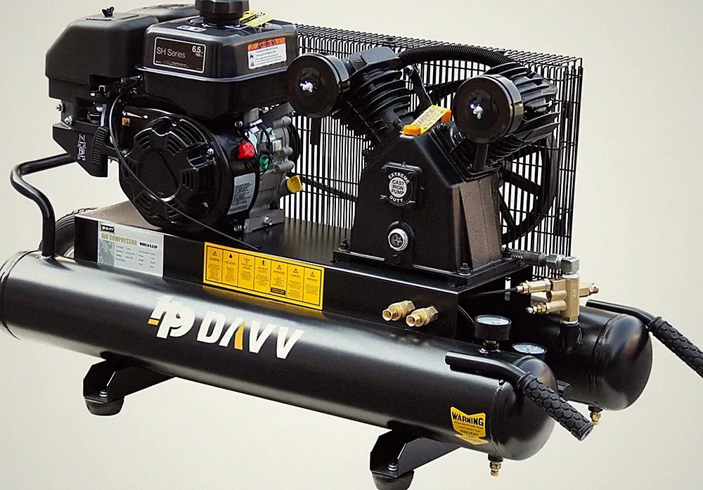 Horizontal Piston Air Compressor 6.5 HP 125Psi 12Cfm 9 Gallon Double Stack Tank