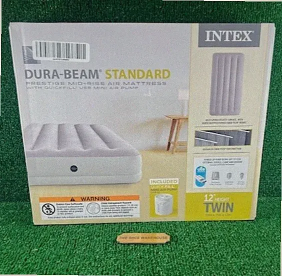 Intex #64177E Dura-Beam Standard Prestige 12" Twin Mid-Rise Air Mattress NEW