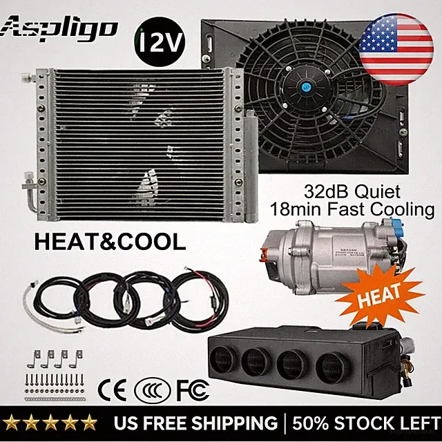 Universal 12V Cool&Heat Electric Air Conditioner Underdash DC Auto Car A/C Kit